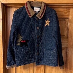 Women’s Quilted Jacket with Bear and Tree Design